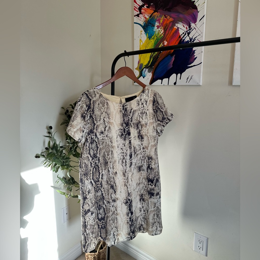 Snakeskin print shift dress - never worn!